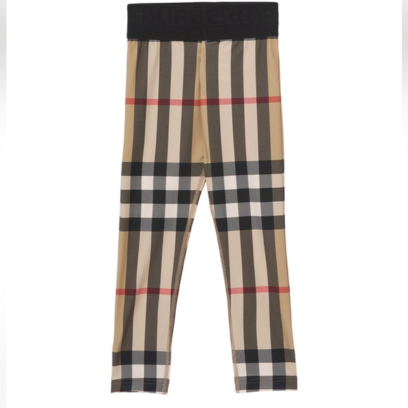 Burberry Girls Check Gina Leggings elastic waist great condition Youth Size 12 - Picture 1 of 16